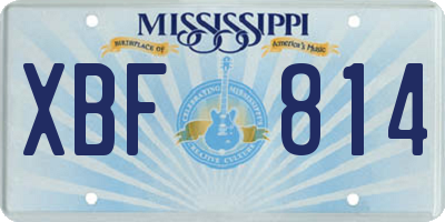 MS license plate XBF814