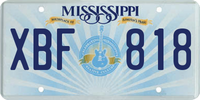 MS license plate XBF818