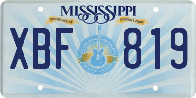 MS license plate XBF819