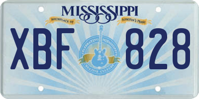 MS license plate XBF828