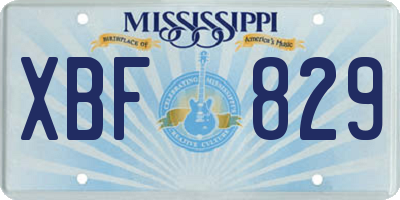 MS license plate XBF829