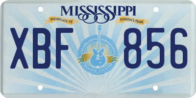 MS license plate XBF856