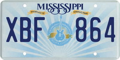 MS license plate XBF864