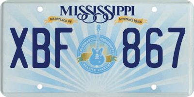MS license plate XBF867