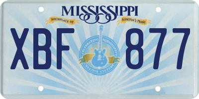 MS license plate XBF877