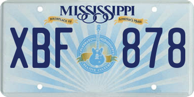MS license plate XBF878