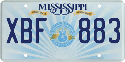 MS license plate XBF883