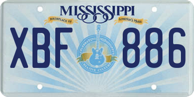 MS license plate XBF886