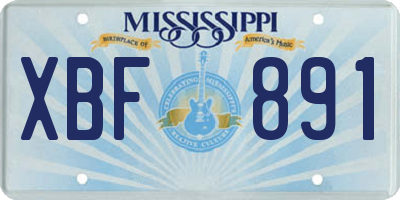 MS license plate XBF891