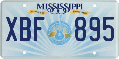 MS license plate XBF895