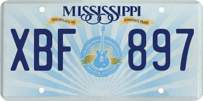 MS license plate XBF897