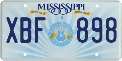 MS license plate XBF898