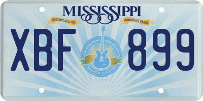 MS license plate XBF899
