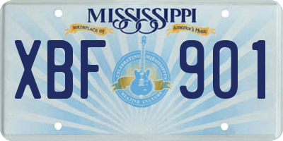 MS license plate XBF901