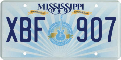 MS license plate XBF907