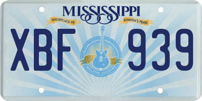 MS license plate XBF939