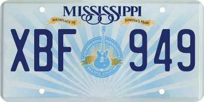 MS license plate XBF949