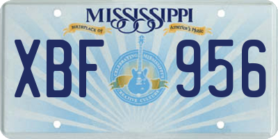 MS license plate XBF956