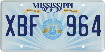 MS license plate XBF964