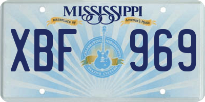 MS license plate XBF969