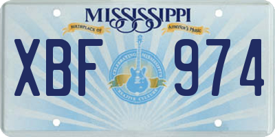 MS license plate XBF974