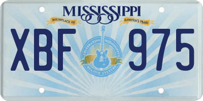 MS license plate XBF975