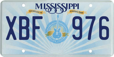 MS license plate XBF976