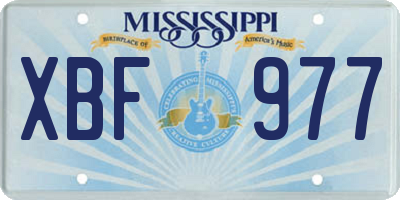 MS license plate XBF977