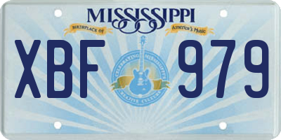 MS license plate XBF979