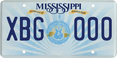 MS license plate XBG000