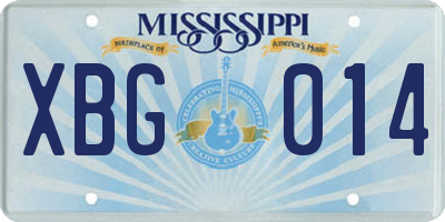 MS license plate XBG014