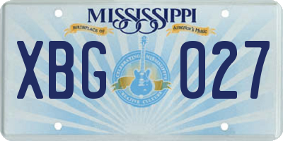 MS license plate XBG027
