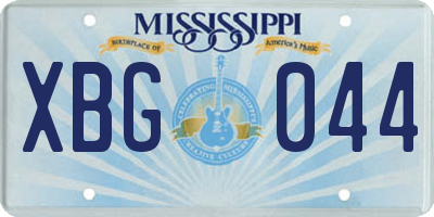 MS license plate XBG044