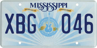MS license plate XBG046