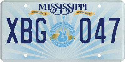 MS license plate XBG047