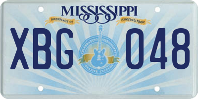 MS license plate XBG048
