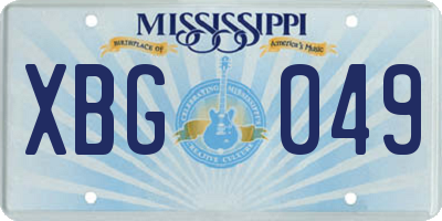 MS license plate XBG049