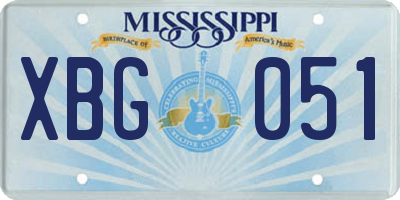 MS license plate XBG051