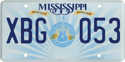 MS license plate XBG053
