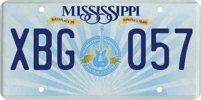 MS license plate XBG057