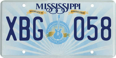 MS license plate XBG058
