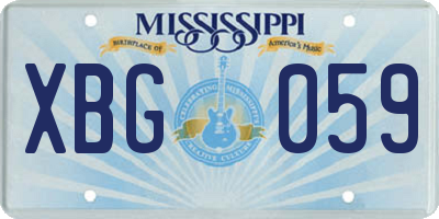 MS license plate XBG059