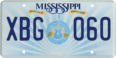 MS license plate XBG060
