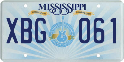 MS license plate XBG061