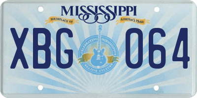 MS license plate XBG064