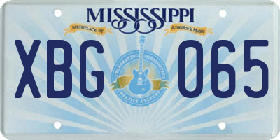 MS license plate XBG065