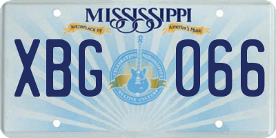 MS license plate XBG066