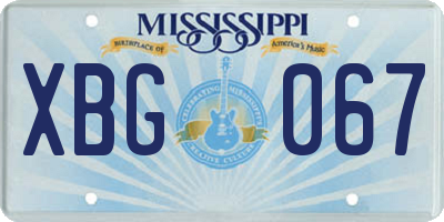 MS license plate XBG067