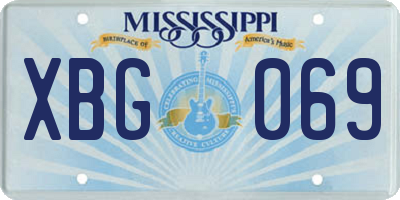MS license plate XBG069