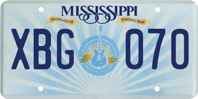 MS license plate XBG070